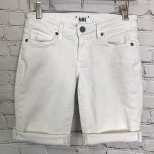 Paige Optic White Jean cut-off shorts 24